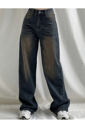 KOTOLOG Smoked Washed Wide Leg Baggy Jean Trousers Rotro