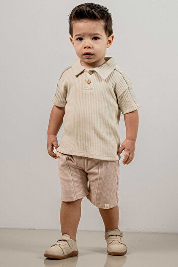 bombe Baby Kids Natural Cotton Shorts 2 Piece Set Trend Fashion Bottom Top Set