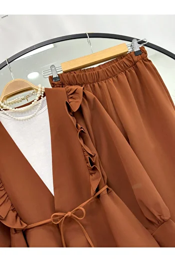 YEDİLALE Ni̇lüfer Frill Classic Double Set [Excluding Intimates and Shawl]