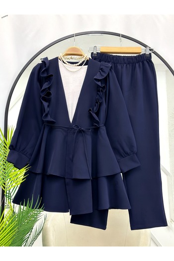 YEDİLALE Ni̇lüfer Frill Classic Double Set [Excluding Intimates and Shawl]
