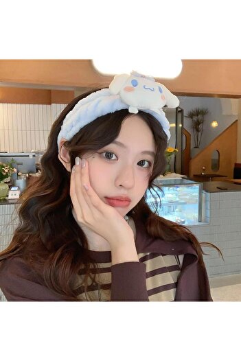 VEYORA Sanrio Sevimli My Melody Cinnamoroll Karakterli Peluş Bandana Yüz Yıkama, Makyaj Ve Saç Bandı