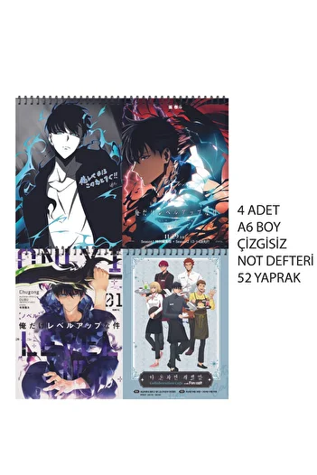 nihonwosekai Solo Leveling Anime A6 Size Notebook Set Unlined 52 Sheets