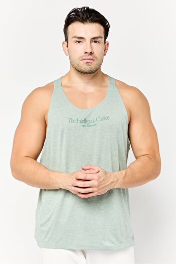 New Balance Men Athletic Fit Sleeveless Running Vest, Sage Green