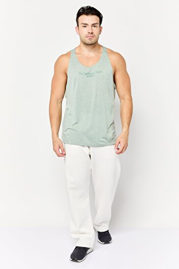New Balance Men Athletic Fit Sleeveless Running Vest, Sage Green