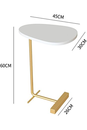 Generic Metal and marble wood side table 45 x 60 cm