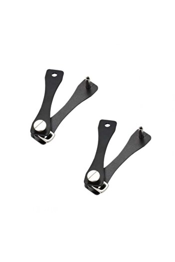 Depox Pack of two key organizers, Compact Flex, key ring type, adjustable, Aluminum, Black