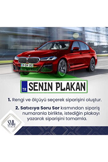 SML TABLO Spor Araba Kişiye Özel Plakalı Bmw 5 Serisi G30 Lci 2020-2023 Erkek Arkadaş Hediyesi Kanvas Tablo