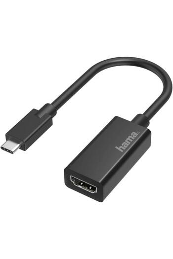 Hama 205160 Ultra-HD 4K USB-C to HDMI Video Adapter, Black