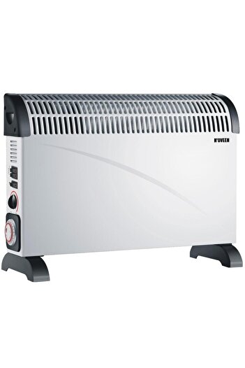 Noveen Radiator electric cu ventilator Turbo si temporizator Noveen 2000 W, 3 trepte de putere, Alb