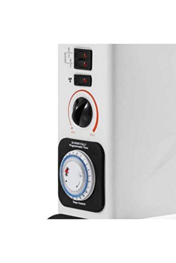 Noveen Radiator electric cu ventilator Turbo si temporizator Noveen 2000 W, 3 trepte de putere, Alb