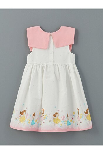 LC Waikiki Crew Neck Ribbon Detailed Girl's Dress (S5)