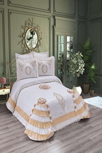 Madamca Gözde 4 Pieces Satin Bed Cover