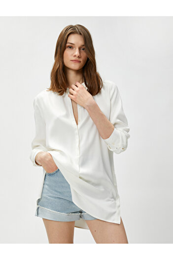 Koton Tunic Shirt Magnificent Collar Long Sleeve