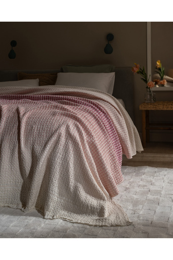 Madame Coco Lunevere Double 100% Cotton Bedspread - Pink