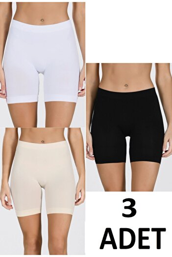 CALİA 3 Pieces Nbb Women's Lycra Long Leg Boxer Briefs Seamless Seamless Assortment