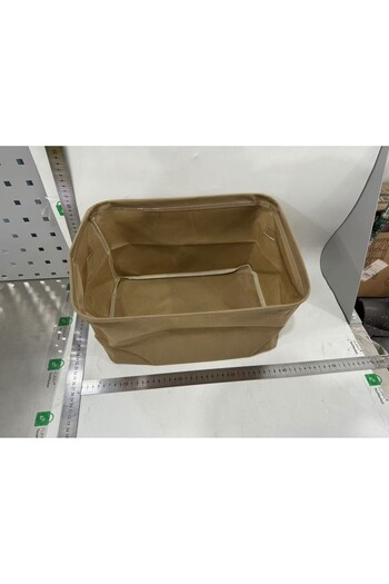 Flippy Storage Box for Clothes, Things, Metal Frame, Side Handles 35 x 25 x 22cm, volume 19 L Khaki