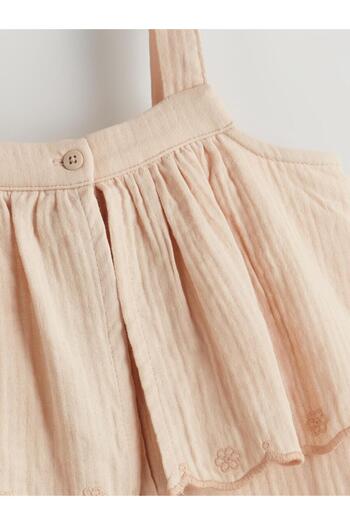 LC Waikiki Lcw Kids Square Collar Frilly Girl's Salopet