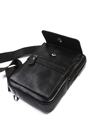 Aka Deri Black Cross Leather Bag 205 10