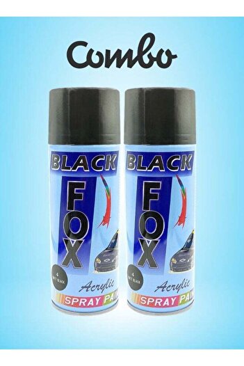 BLACKFOX Combo Black Fox High Coverage Acrylic Car Spray Paint Black Color 2 pcs