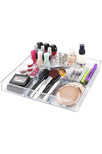 Generic 6-Section Clear Drawer Organizer for Vanity, Office, or Bedroom Storage