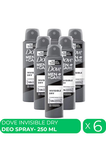 Dove Men Invisible Dry, deodorant spray for men, 6 pcs x 250 ml