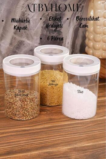 Atbyhome Lengo 3-Pack 1200 ml Sealed Vacuum Borosilicate Glass Food Storage Jar