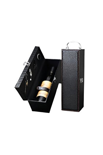 OEM Deluxe wine box set, for 1 bottle, wine accessories included, imitation crocodile leather