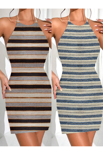 my cherie Double Pack Striped Knitwear Pareo Set Advantageous Product