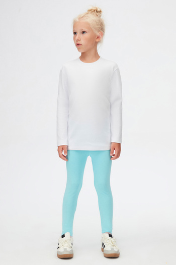 LOVETTI Girl'S White Long Sleeve Crew Neck Winter T-Shirt