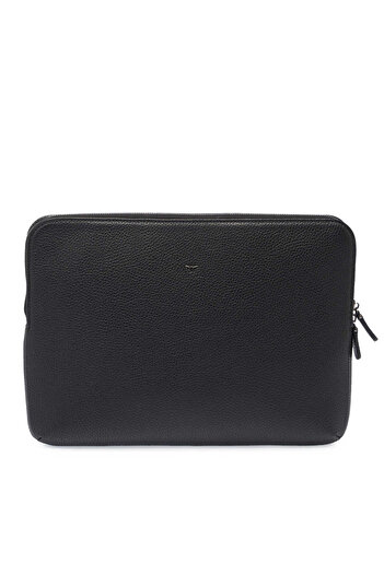 Tergan Geantă pentru laptop unisex din piele naturală neagră - S1LC00002951-A41