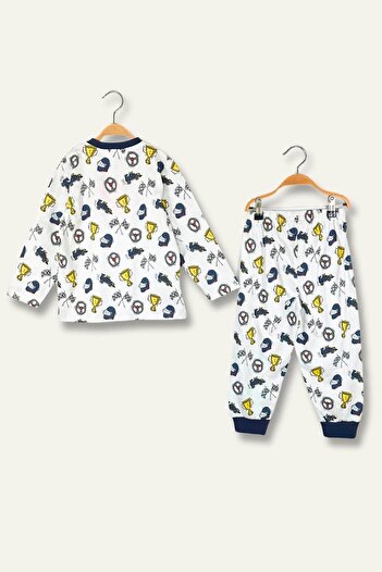 Zeyland Unisex Çocuk Desenli Pijama Takımı - Lacivert