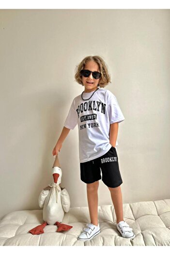 YİGİT BUTİK Yigit Boutique Printed Boys' Suit with Shorts