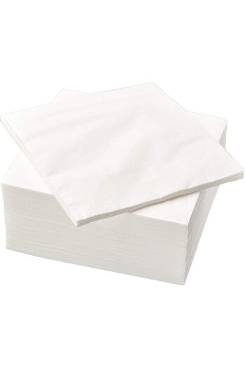 IKEA Fantastisk White Paper Napkins 100 Pack – 40x40 Cm, Soft & Durable, For Parties & Everyday Use