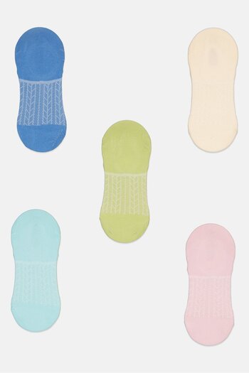 RBX Women 5 Pairs Round Invisible Socks, Multicolor
