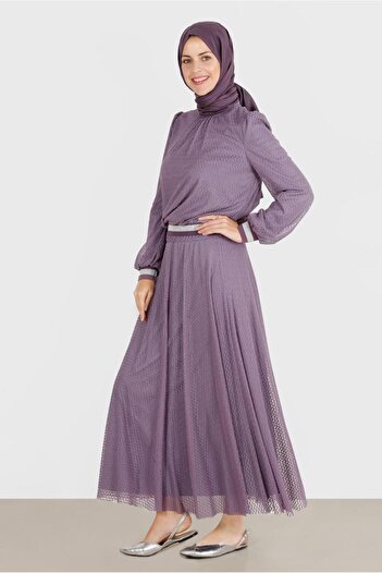 Alvina SILVERY TULIPED DOUBLE SKIRT SUIT 42884