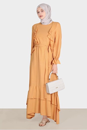 Alvina Belted Flounce Detailed Dress - 42633