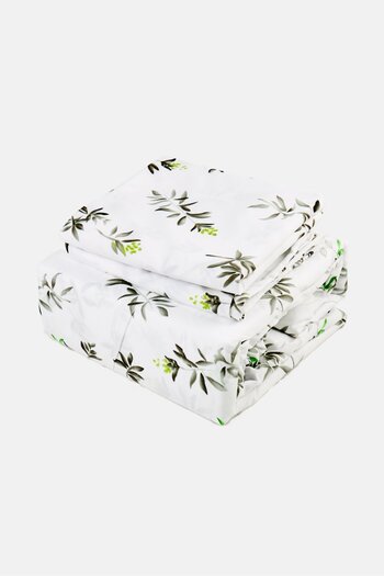 Catherine Malandrino 3 Pieces Floral Print Microfiber Bedsheet Set, White
