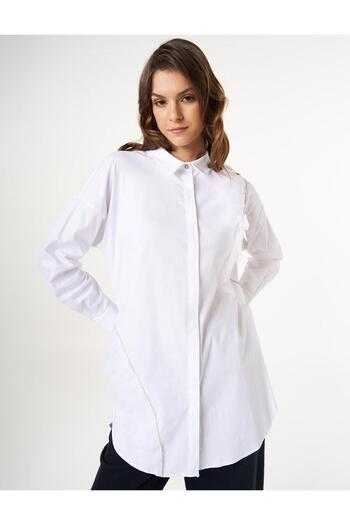 Kayra -Tulle Detailed Poplin Tunic-81030