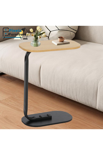 PixelsFurniture Set of 4 Pixel Furniture C-Shaped Side Table for Sofa and Bed, Table with Solid Metal Bases