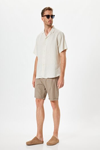 Koton Men's Beige Shirt 4Sam60271Hw