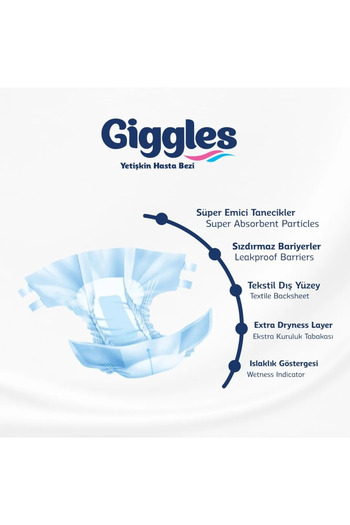 giggles Patient Diapers Size L 30 Pieces