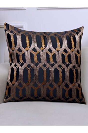 STOREMAX Polysight Hexagon Black Color Patterned 50X50 Square Throw Pillow Case Trendzap 467437