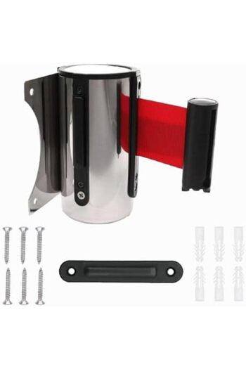 STOREMAX Lr-Ybdb Wall Mounted Strip Barrier |   3m Retractable Ribbon |   Stainless Steel Body