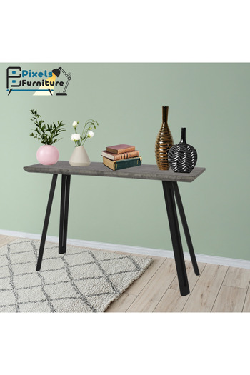 PixelsFurniture طاولة كونسول من بكسل الأثاث, مدخل بسطح من الخشب وبأطراف من المعدن متعدد الاستخدامات