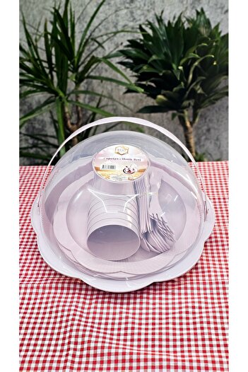 STAY Pink Daisy Picnic Set 32 Pieces 6-Person Camping Barbecue Party Set Cake Dish