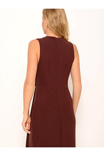 Coral Buckle Dress - Brown Side Buckles
