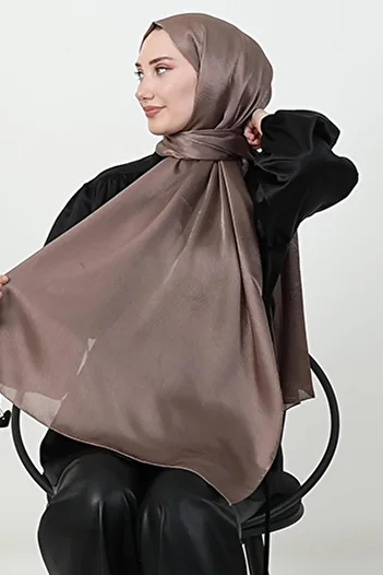 GİYZAMİLA Πέρλα Σατέν Σάλι Dark Mink