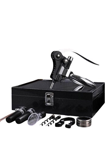 OEM Wine accessory box set, Silver Classic Design, 9 pieces