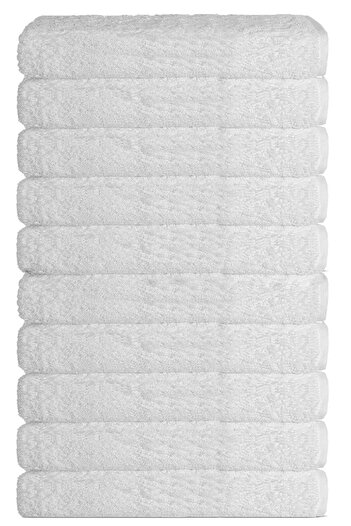 Mira Home 10-пакетний готельний рушник для ванної кімнати, 100% бавовна, 70X150 см, білий, 16/1 Aksoft, 480 г