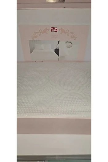 Taç Crown Jacquard Pique Set Double Person Brenda Ecru